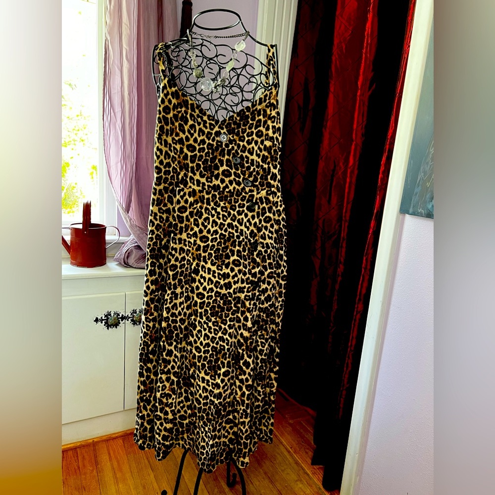 Midi Challis Asymmetrical Button-Front Dress - image 1